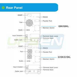 اضطراری UPS 220V / 230V 6 KVA / 10 KVA فرکانس بالا UPS آنلاین با N + X موازی